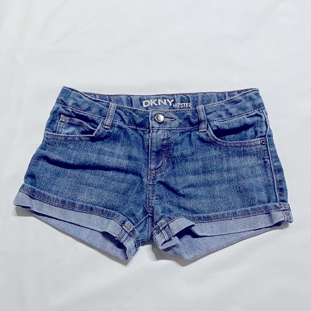 DKNY Hipster Girls Denim cuffed shorts. Girls size 10.  EUC